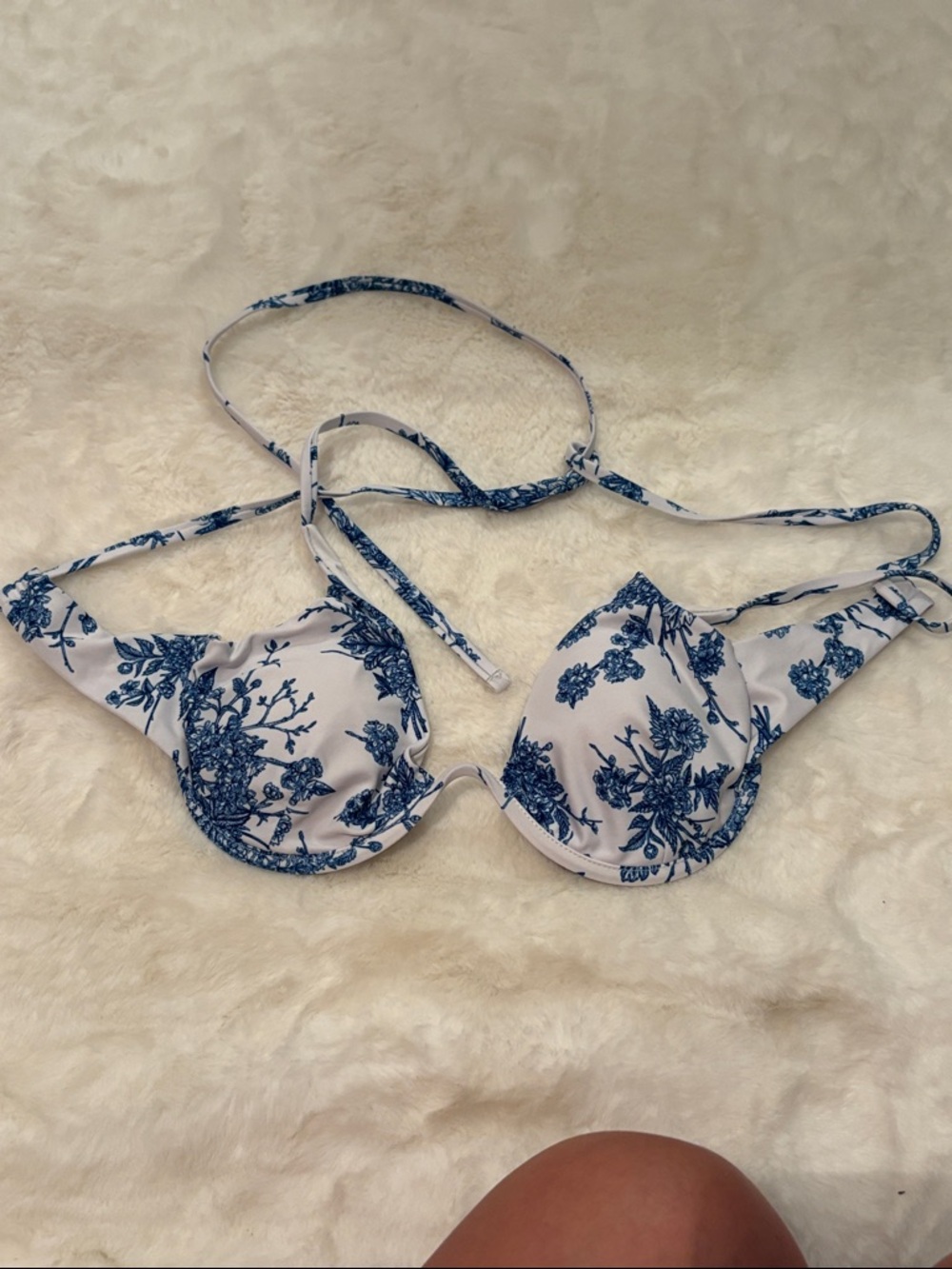 Blue Floral Underwire Bikini Top - Women's Intimates